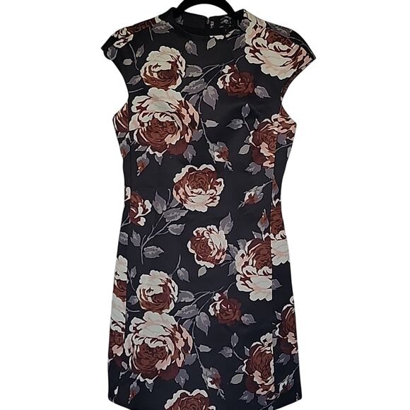 Theory Mod Belt Dress In Victorian Floral Satin, 2 - Picture 1 of 9